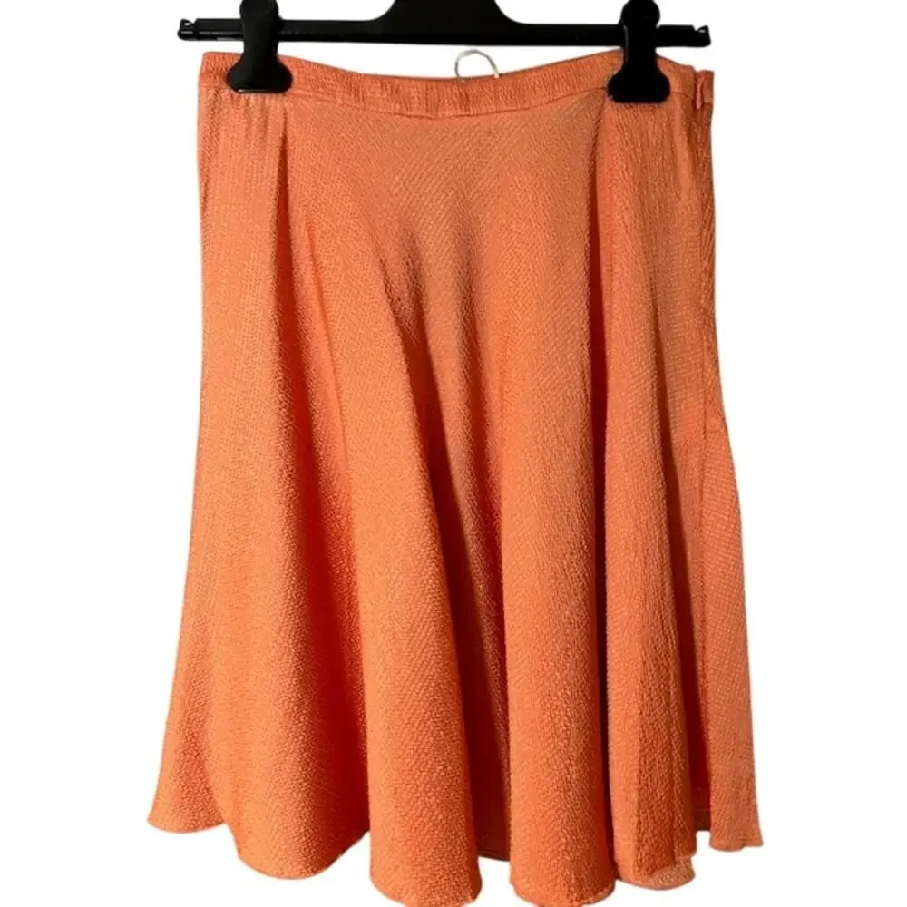 M Missoni Orange Peach Texture 100% Silk Tier Flowy Skirt Women IT 40 US Size 4